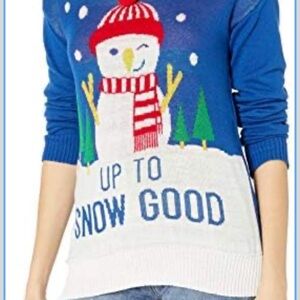Women's Blue Snowman Sweater